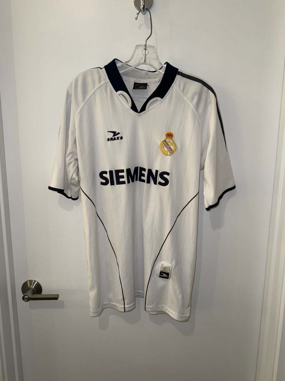 Drako Real Madrid Centennial Era Siemens Home Soccer Jersey Sz L